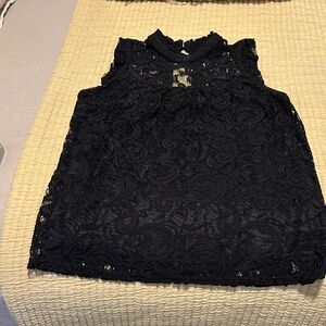 Elegant Black Lace Sleeveless Top